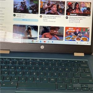 Hp blue laptop touch screen also selling buss passes